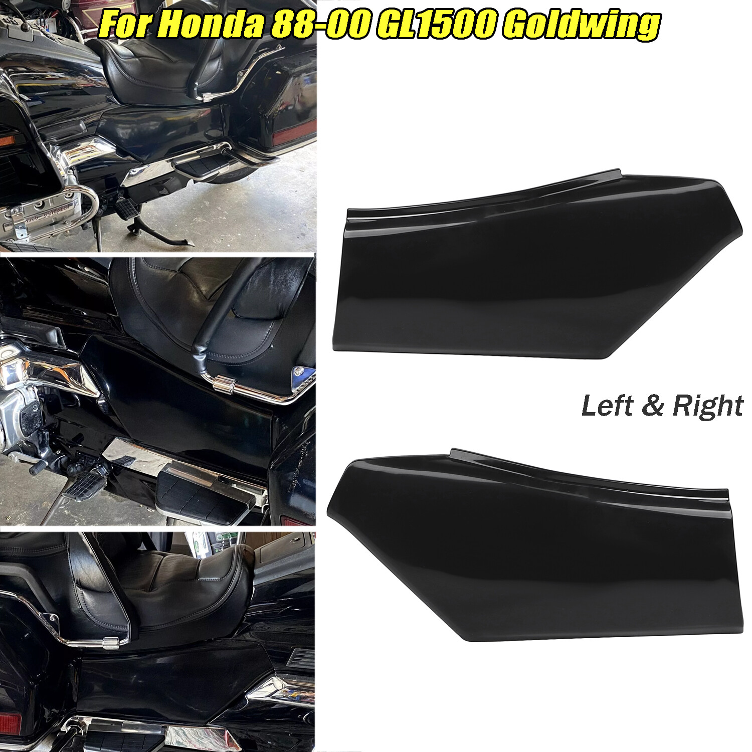 L&R Rear Raw Unpainted Black Primer Side Cover Panels for Honda GL 1500 Goldwing