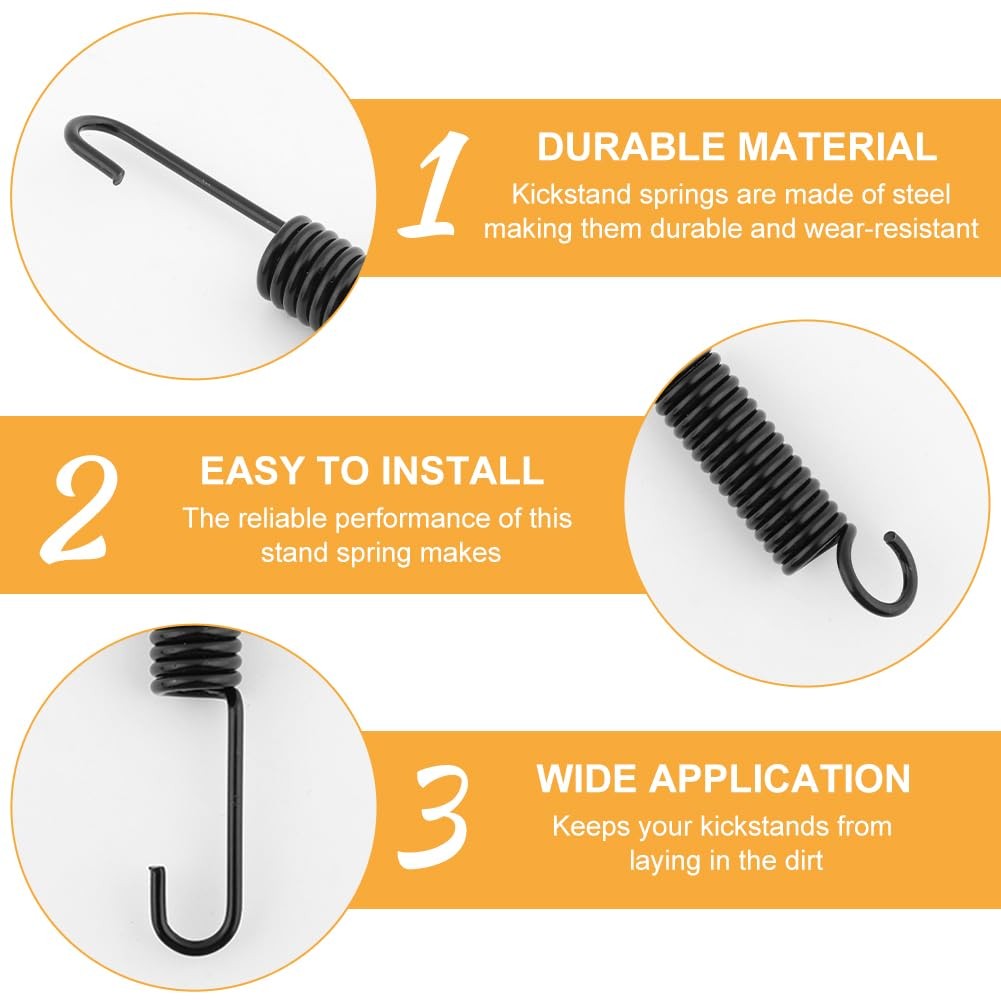 QKDS 2pcs Mini Bike Kickstand Spring, 10cm/3.94inch free size, Black