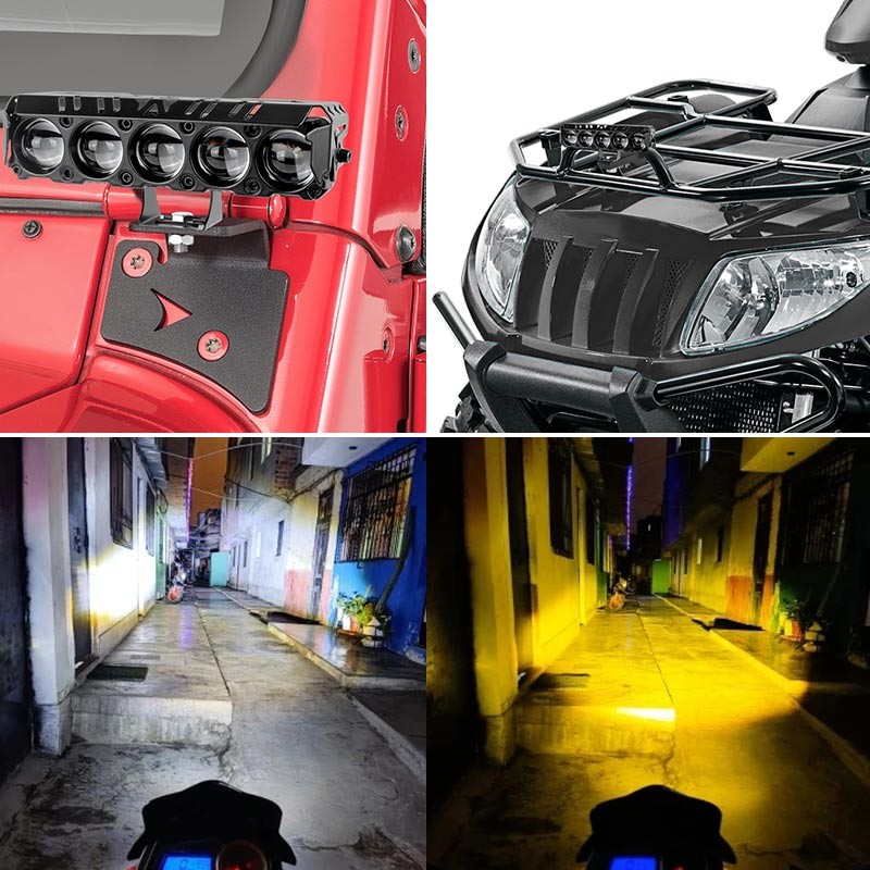 6″inch LED Work Light Bar Driving Fog Lamp Spot DRL Car Offroad SUV Yellow+White
