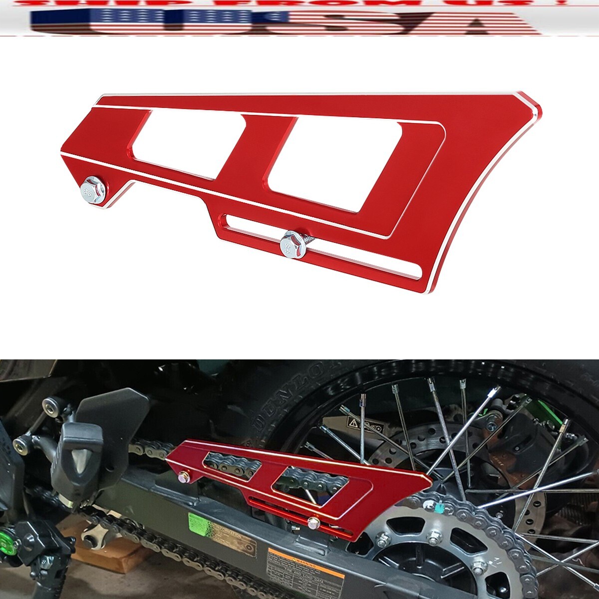 For HONDA CRF300L CRF250L RALLY US CNC Aluminum RED Rear Chain Guard