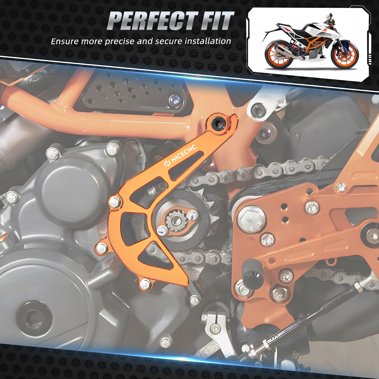 Chain Guide Sprocket Guard Cover Protector For KTM 390 Adventure 2020-2024