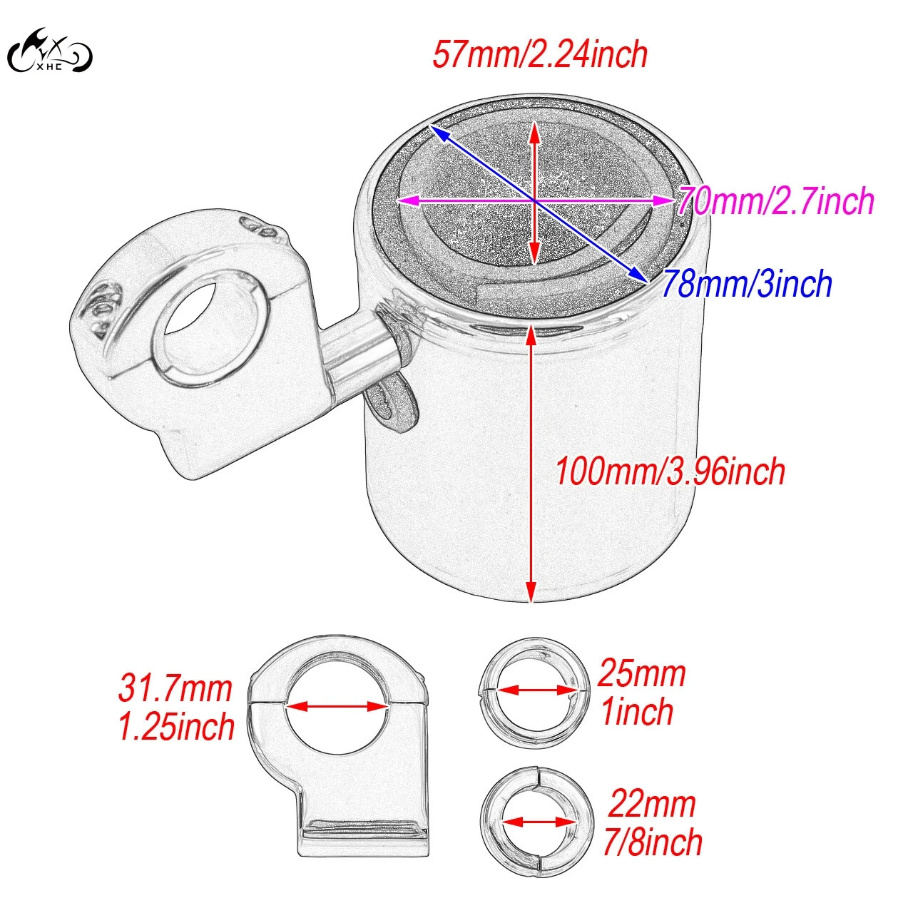 Motorcycle Cup Holder Handlebar Drink Bottle Holder Chrome For Harley Universal