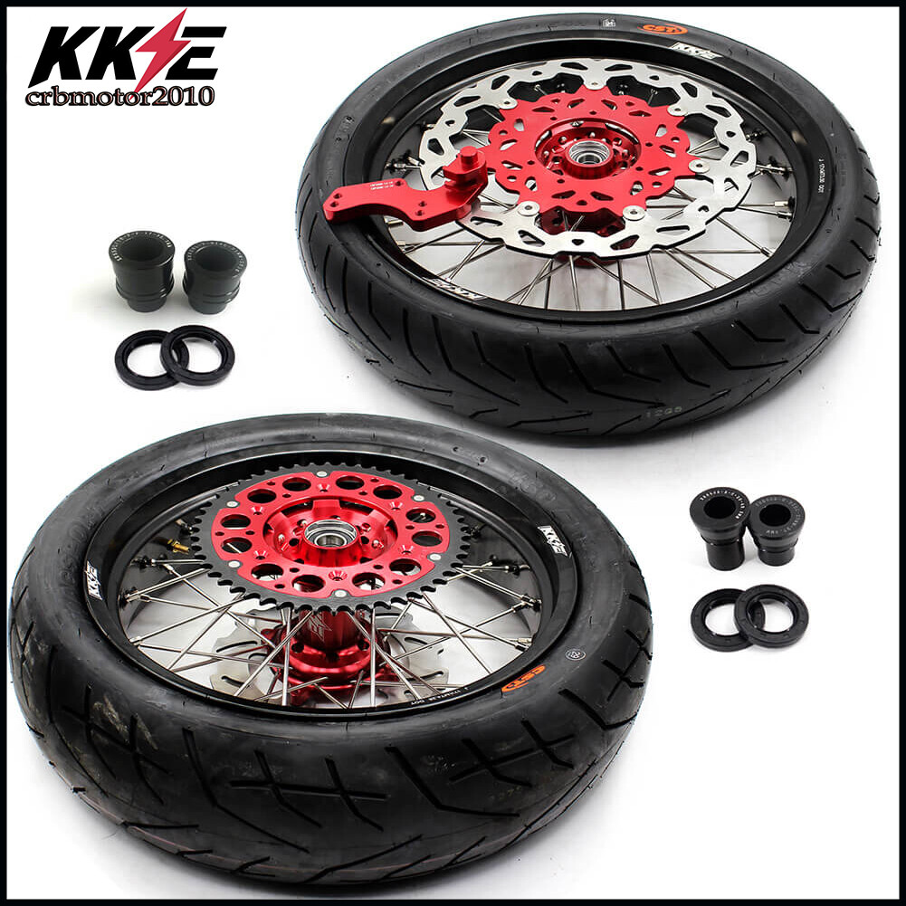 KKE 17”inch Supermotard Wheels Fit Honda CRF250X 2004/ CRF450X 05-18 CST Tyres