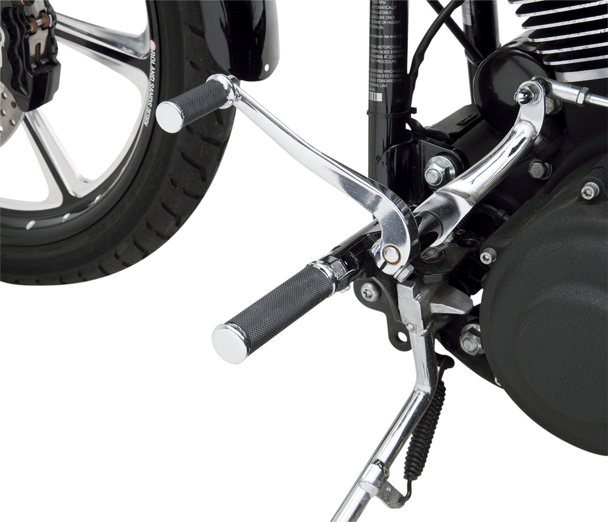 Drag Specialties Chrome Hotop Knurled Black Nylon Male Foot Pegs Set for Harley