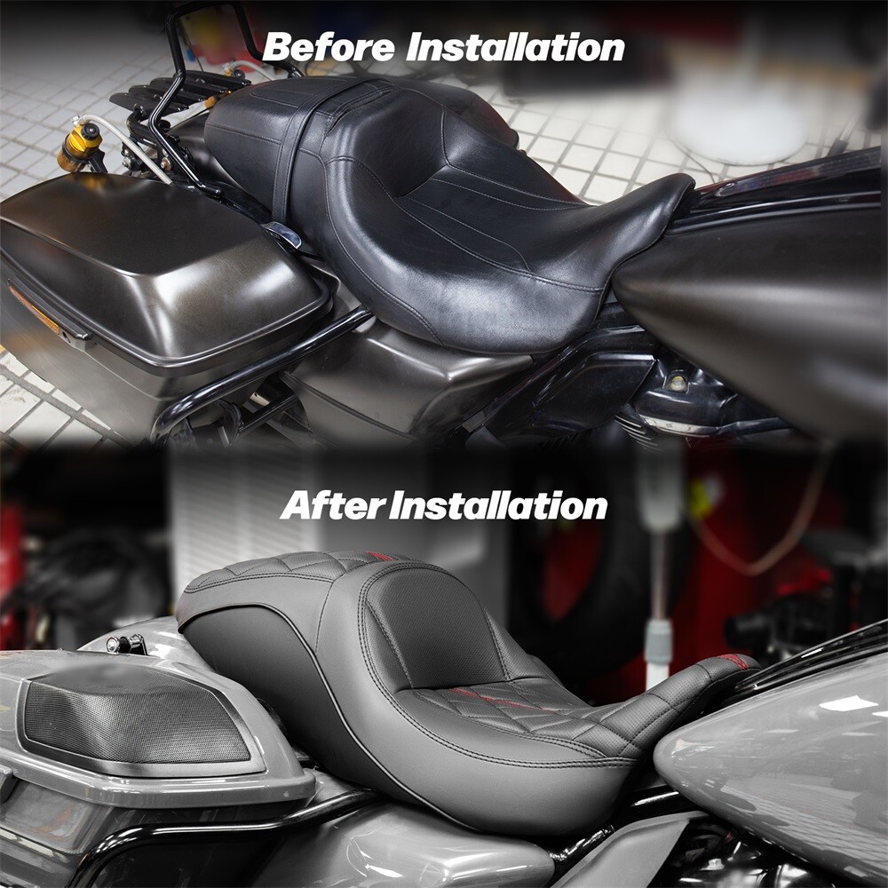 Driver Passenger Seat One-Piece For Harley Street Glide FLHX FLHXSE FLHXS 2008-