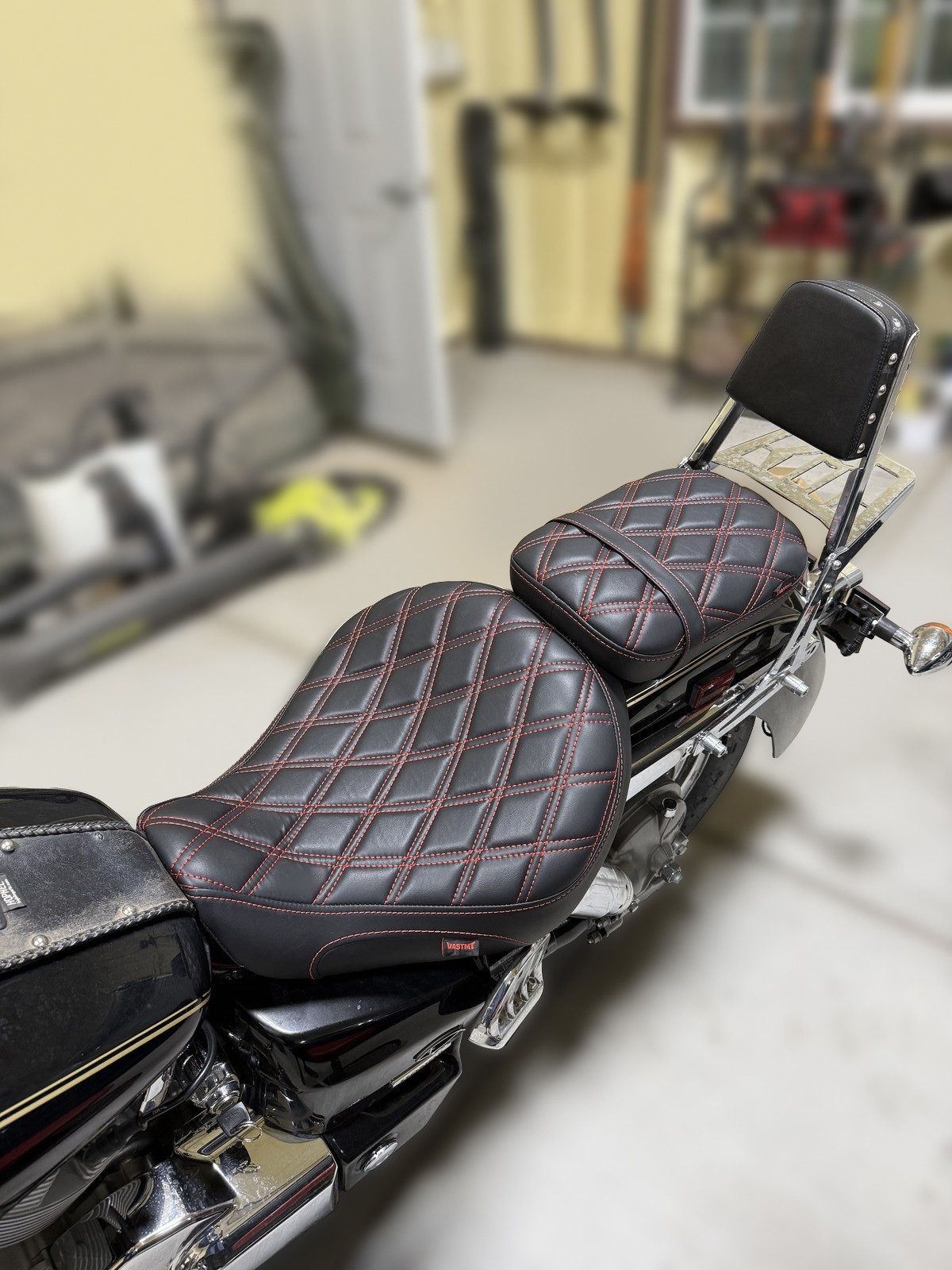 Red Stitching Shiny Diamond Full-Set Seat For Honda Shadow VT750 ACE 1998-2003
