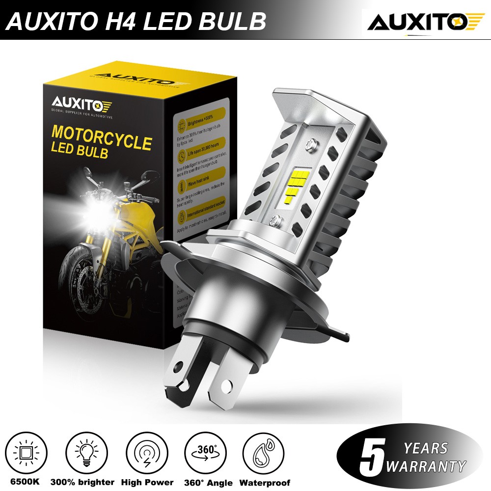 H4 LED Headlight Bulbs 9003 HB2 High Low Beam 6500K White 16000LM Motorcycle