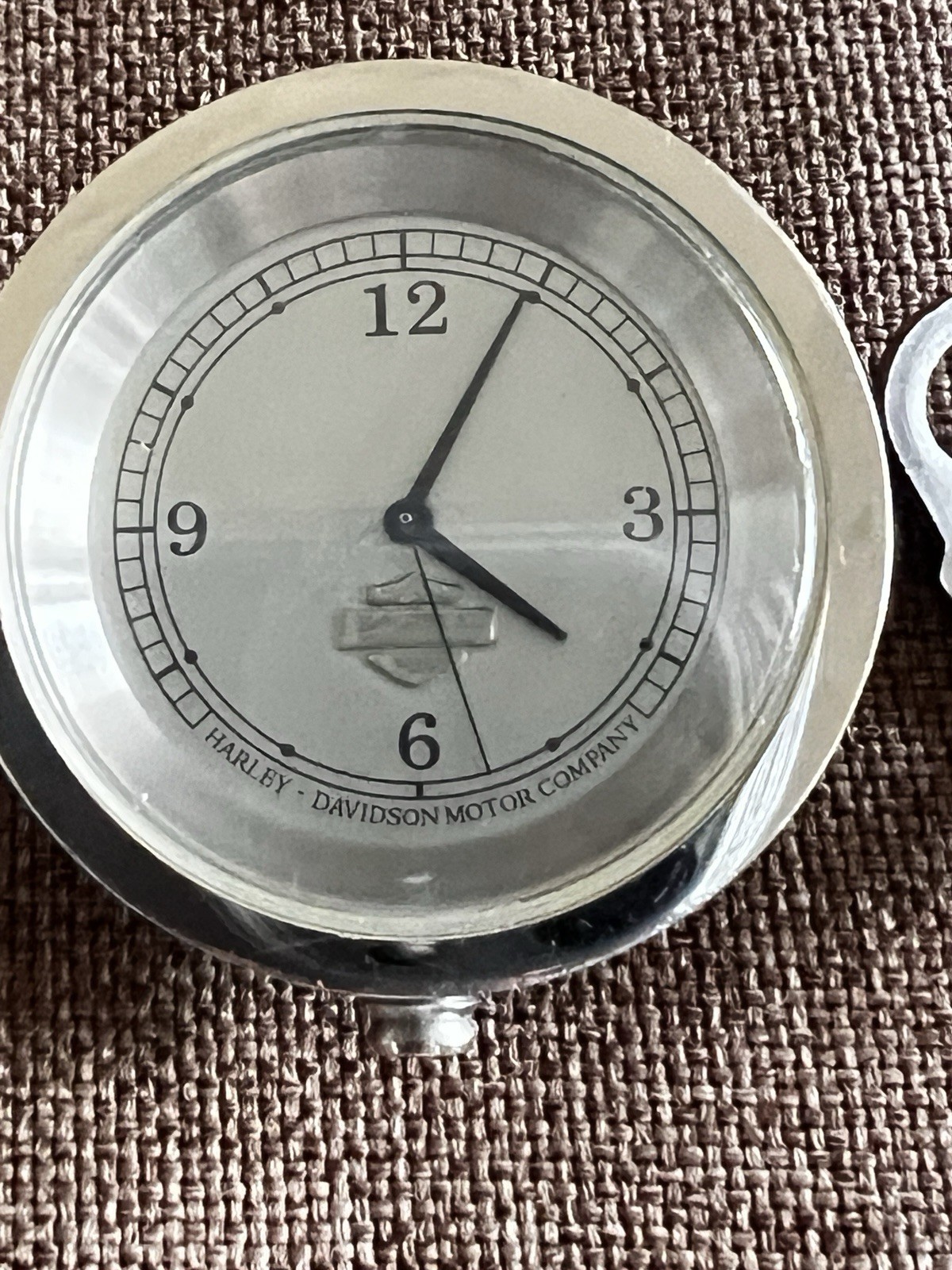 💥Genuine Harley-Davidson handlebar clock – chrome-plated Silver Dial 🇺🇸