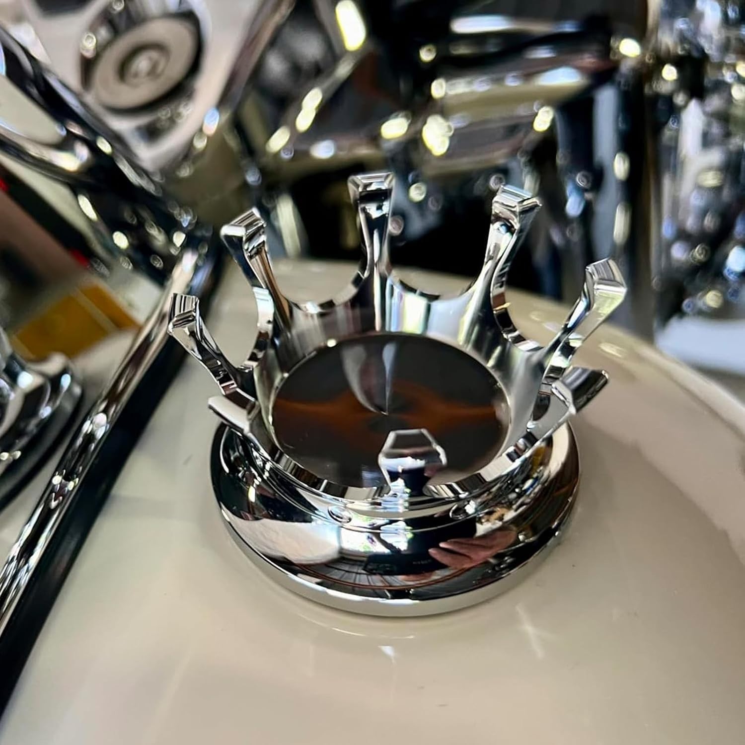 Customizable Harley Davidson Gas Cap – Black Crown Style | Easy Twist-on Closure