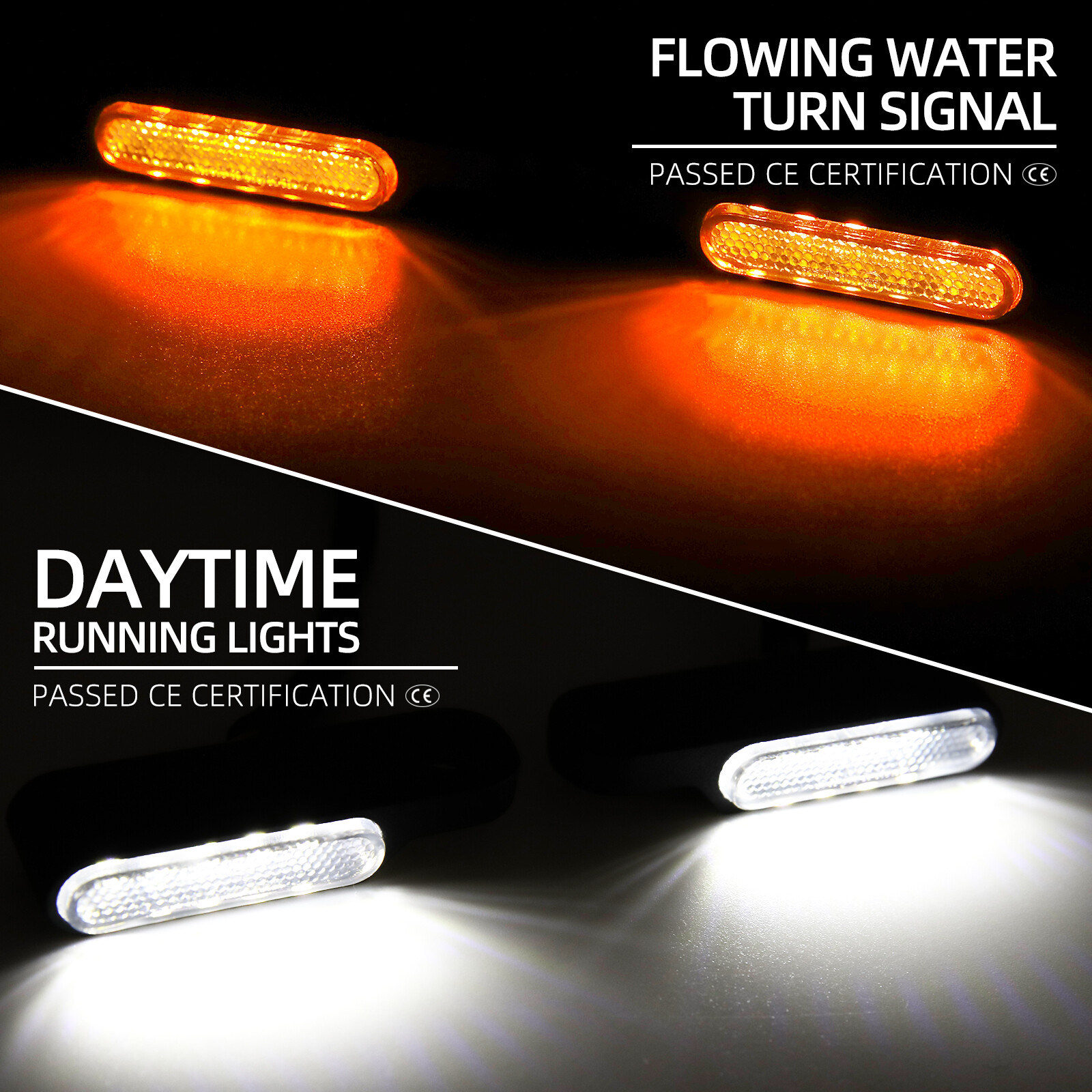1 Pair Mini Motorcycle LED Turn Signal Amber & White Running Light For Harley