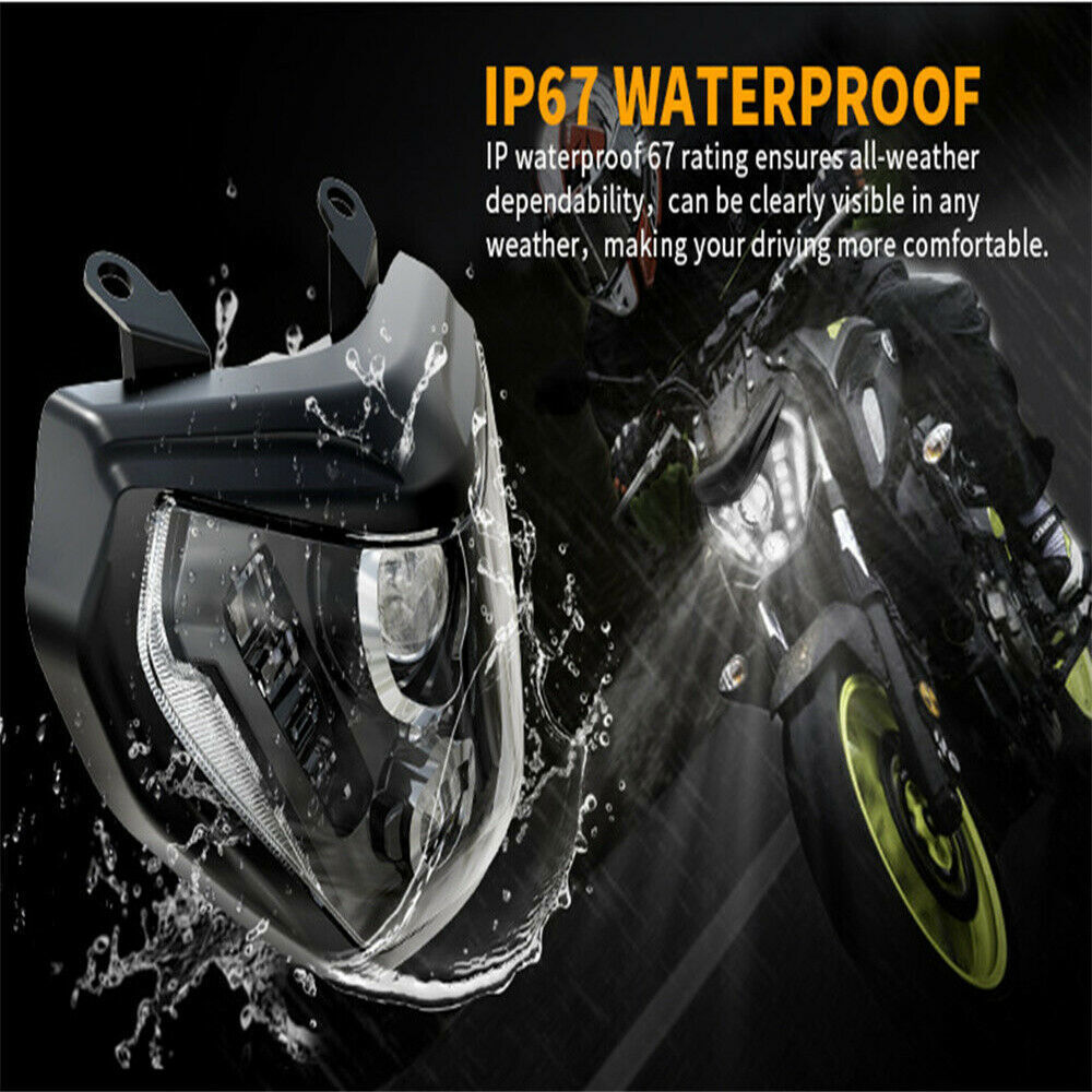 LED Headlight DRL Sealed Assembly For Yamaha MT09 FZ09 2014 2015 2016 MT07 2019