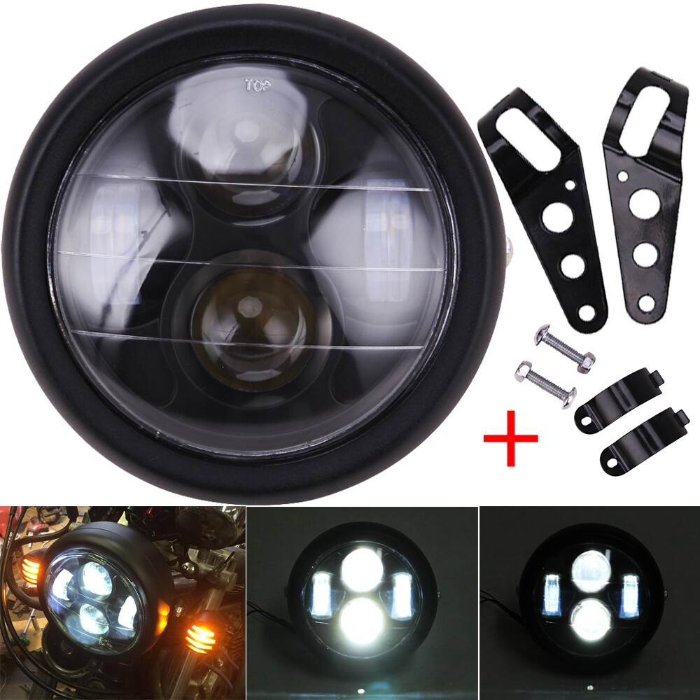 Universal Motorcycle 6.5″LED Headlight Headlamp Hi/Lo for Harley Bobber Chopper