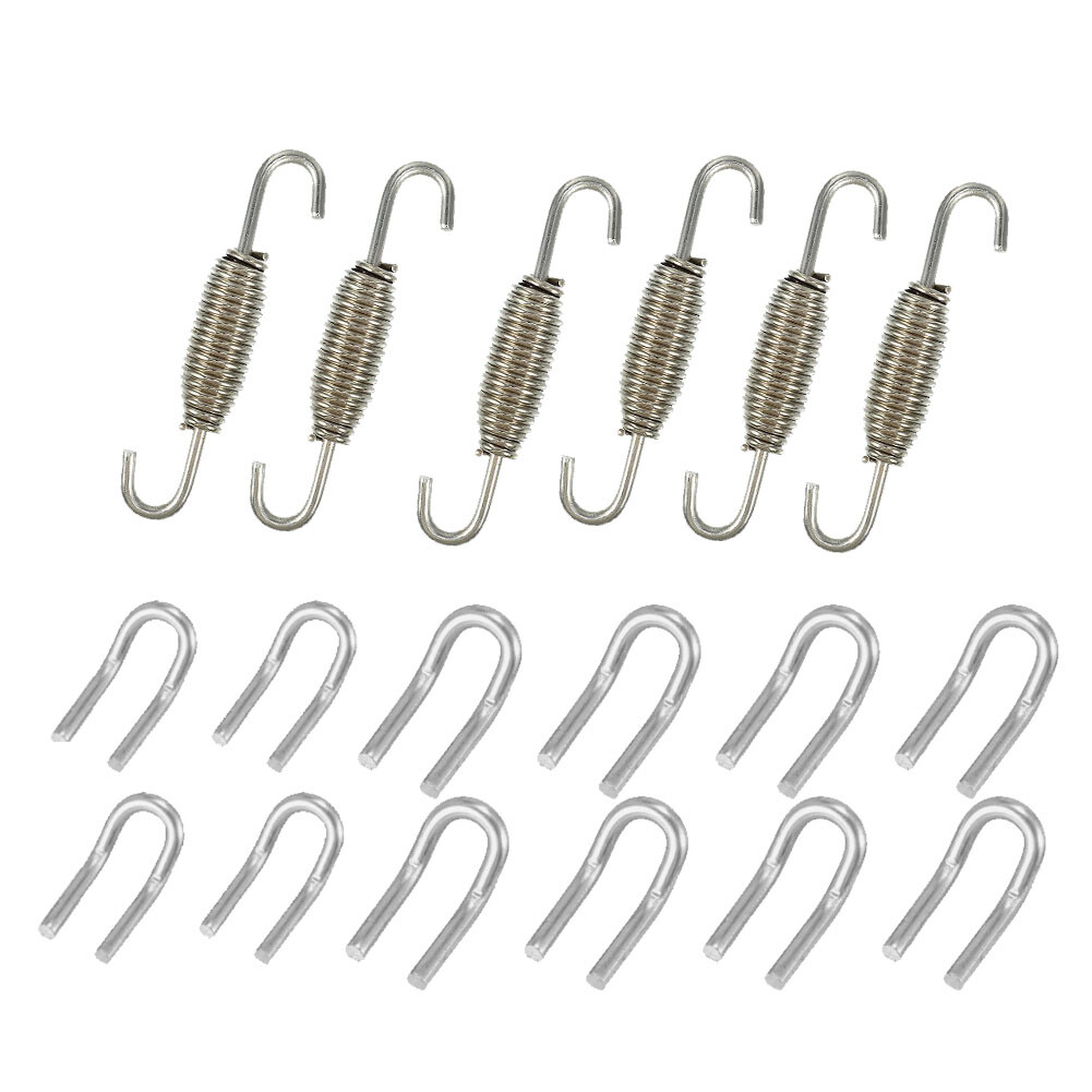 Universal Silver Motorcycle Exhaust Pipe Spring with U Shape Hooks 68mm