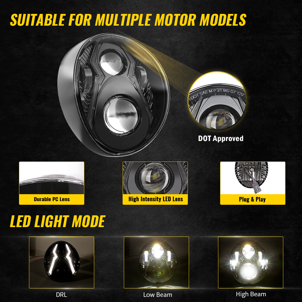 DRL LED Headlight Halo Projector For Softail Breakout 107 114 FXBRS 2018-2021