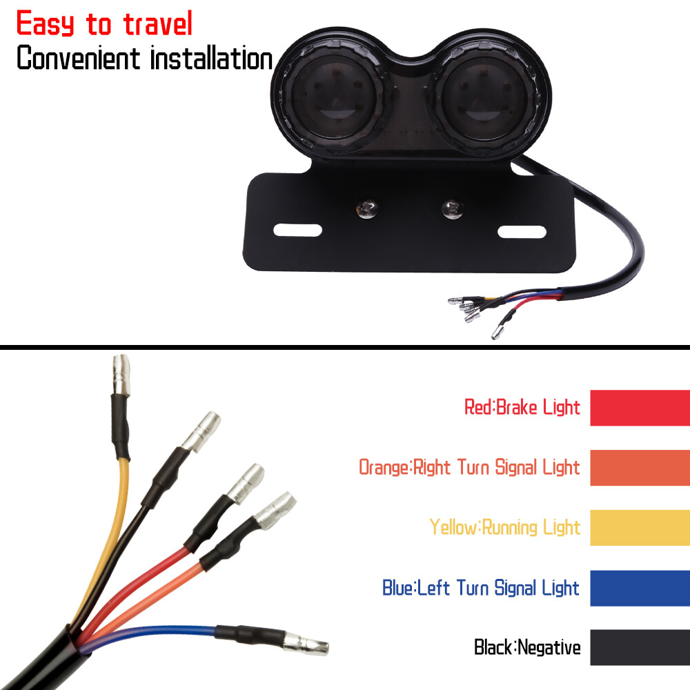 Motorcycle Tail Light 40W 40 LED Integrated Running Brake Light Turn Signal Lamp