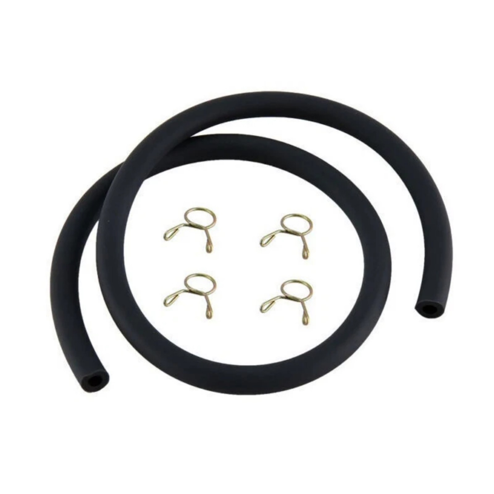4mm ID 8mm OD Black Fuel Line Hose Universal Fit Small Engines w/Install Rings