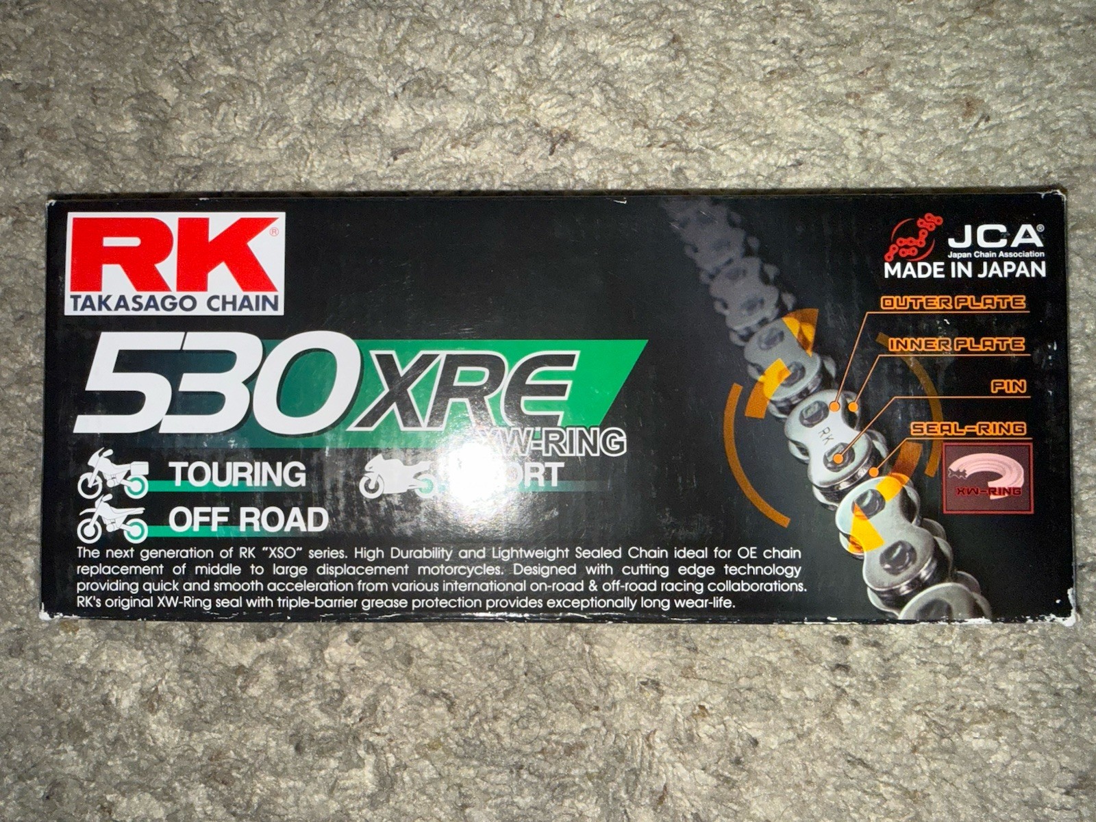 -BRAND NEW/SEALED- RK Takasago 530 XRE XW-Sealed Ring Chain -120 LINKS/NATURAL-