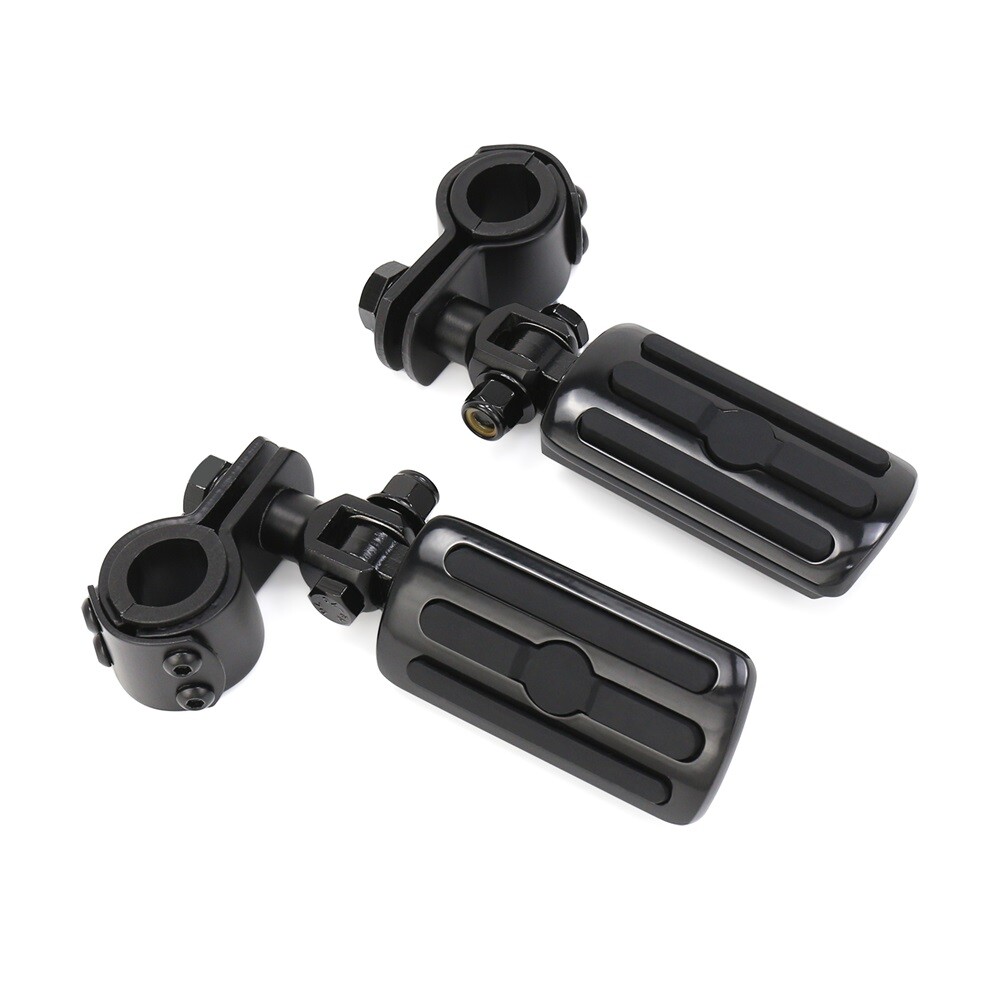 Footpegs w/ Mounts 1″ & 1.25″ Highway Bar For Harley Indian Honda Suzuki Yamaha
