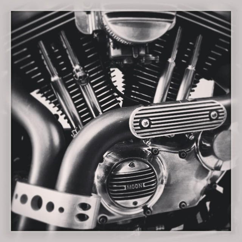 Lowbrow Customs Finned 12″ Cast Aluminum Heat Shield Harley chopper Sportster