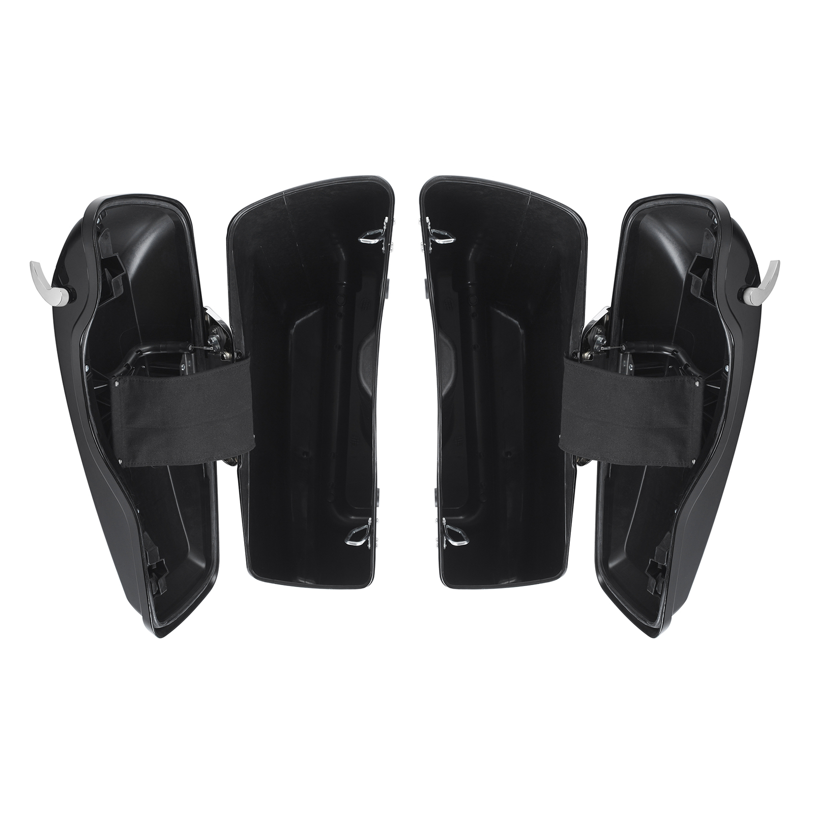Vivid Black 5″ Stretched Hard Saddlebags Fit For Harley Touring 14-23