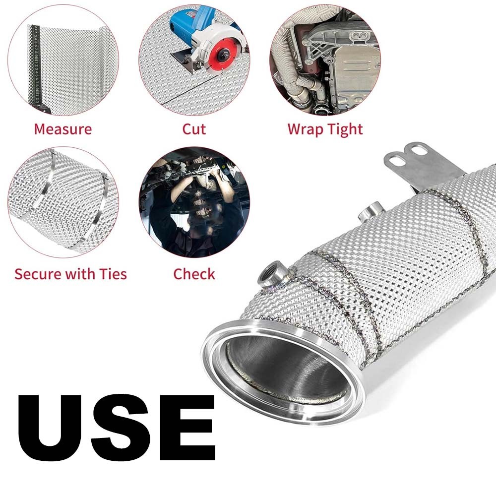 2PACK Embossed 304 stainless steel Auto Heat Shield Barrier Exhaust Car Turbo