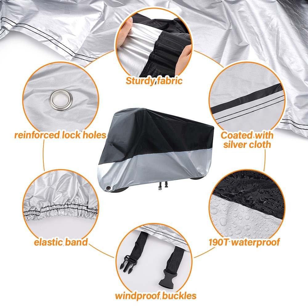 XXXXL Waterproof Motorcycle Cover Outdoor Rain Dust Sun UV Scooter Protector US