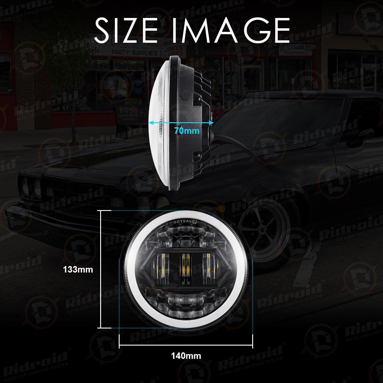 5-3/4″ 5.75 in LED Headlight Projector Halo for Yamaha V-Star XVS 650 950 1100