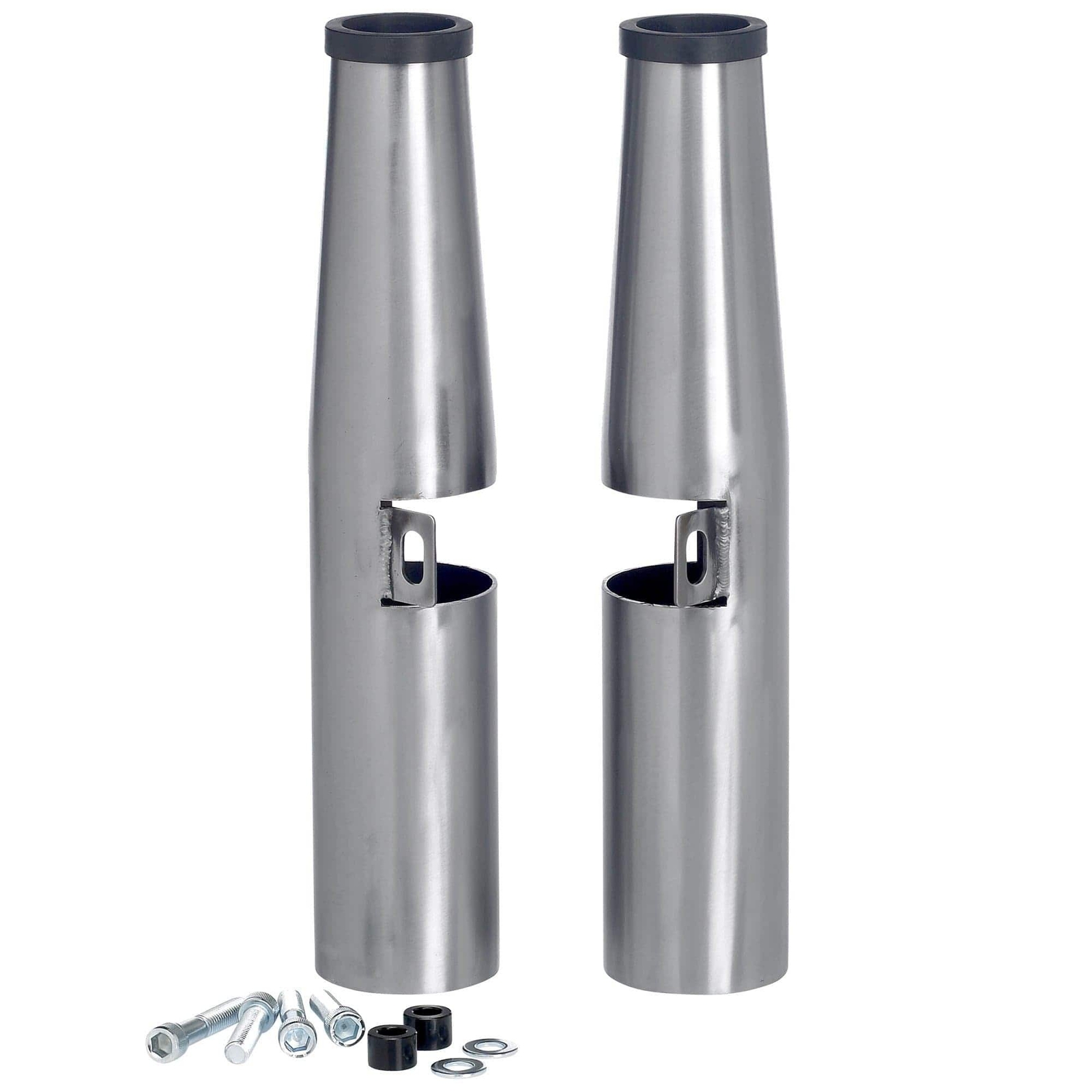 Lowbrow Customs Raw Steel 39mm Fork Shrouds Sportster XL FX Dyna narrow glide