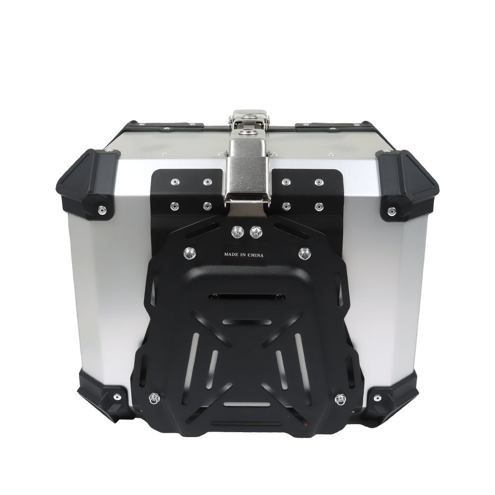 Motorcycle Silver Trunk Rear Tour Tail Box Luggage Aluminum Top Case Storage 45L