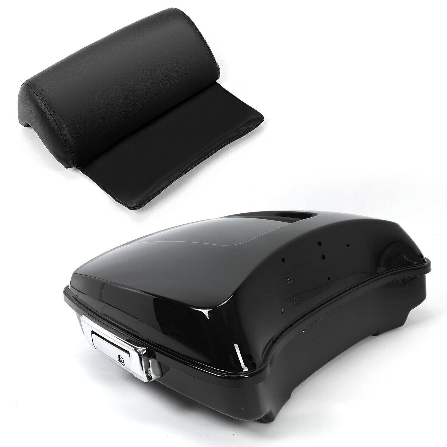5.5” Vivid Black Razor Tour Pack Trunk W/mount Rack For Harley Softail Heritage
