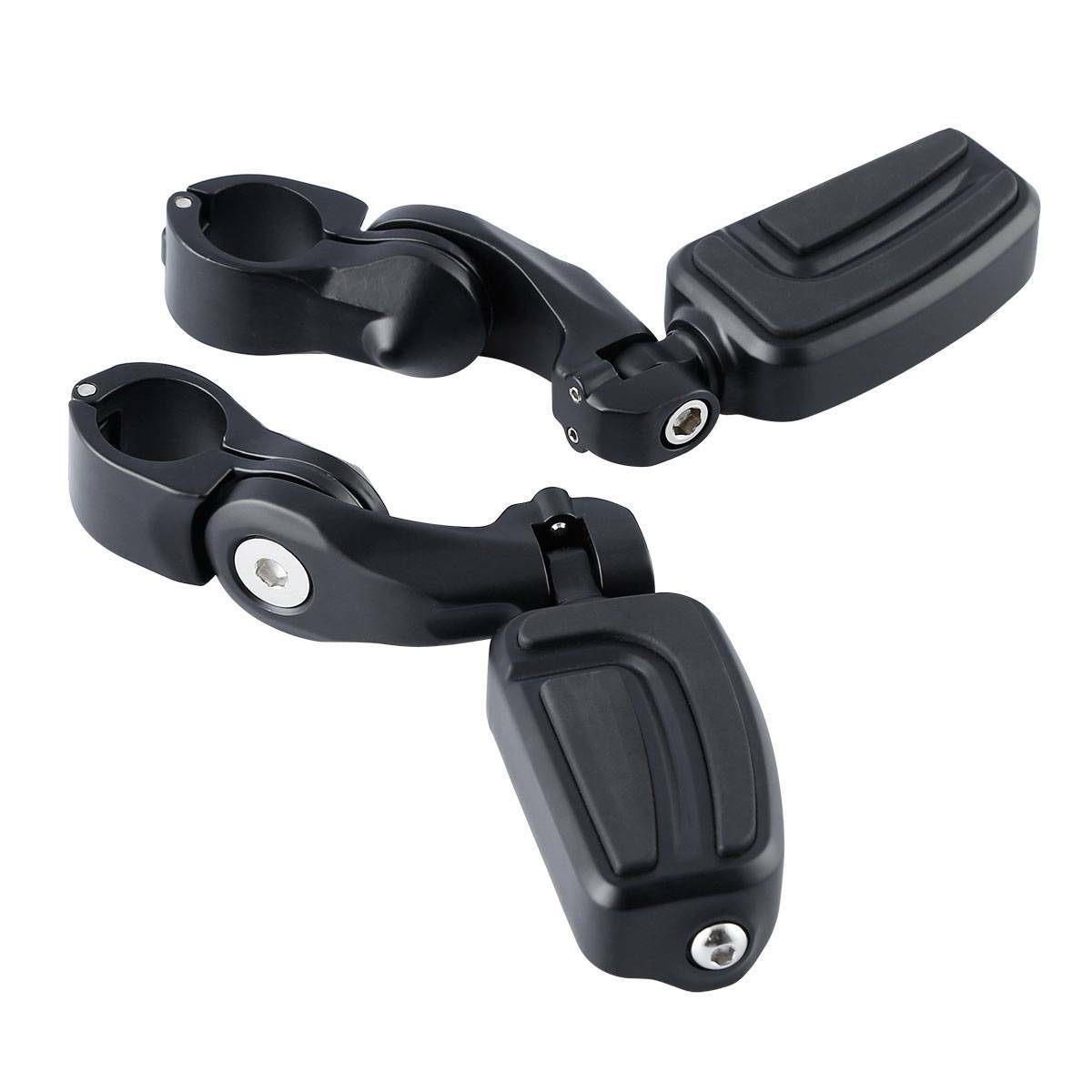 Matte Black 1 1/4” 32mm Short Angled Highway Bar Pegs Mount Footpeg Peg Pedal