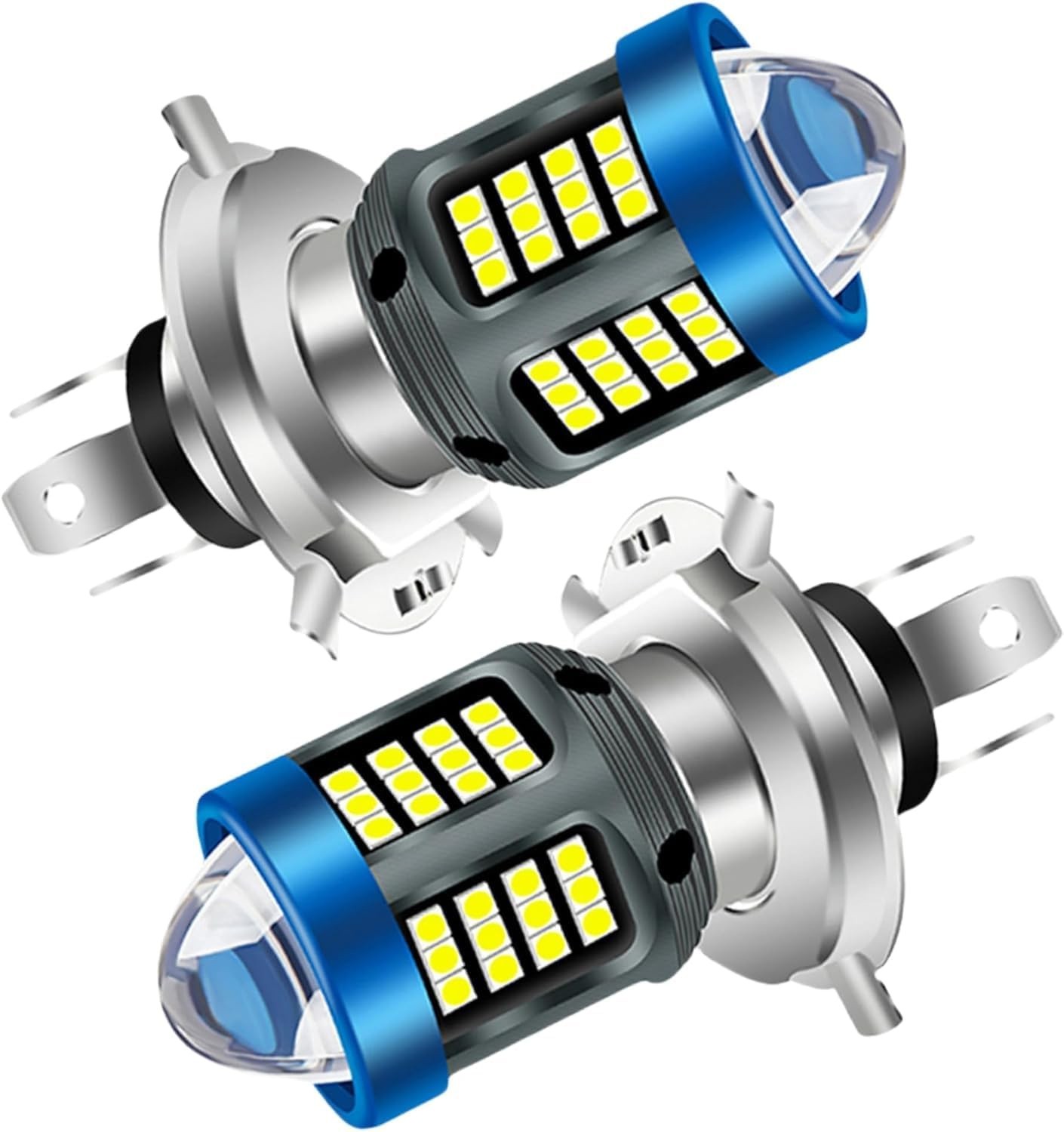 2PCS Motorcycles H4 LED Bulb 1200LM Lens Hi/Lo Beam Daytime Running Light Bulbs