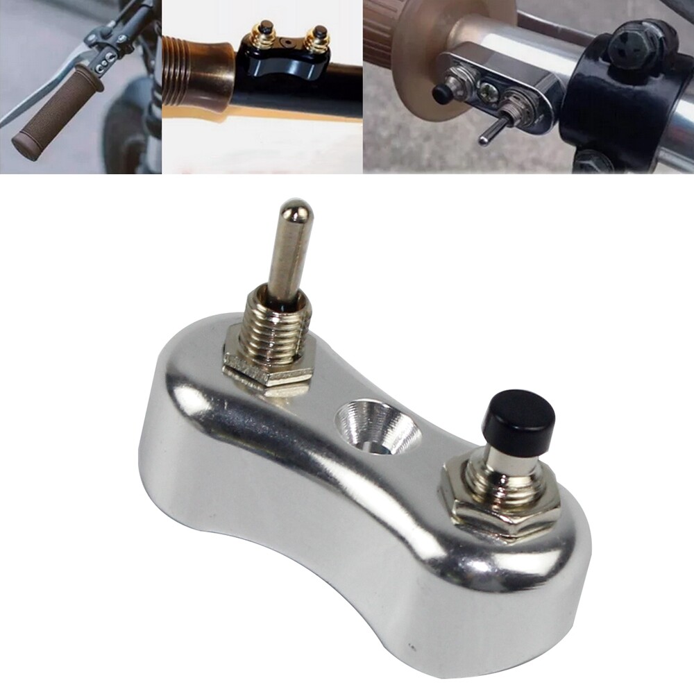 Custom 2 x Momentary Push-Button Toggle Switch Block For 7/8″ or 1″ Handlebars