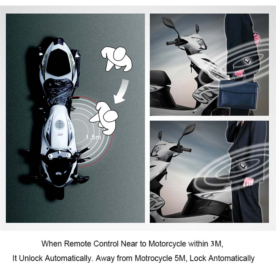 Keyless Entry Motorcycle Scooter Engine Start Push Button Kit PKE Alarm System