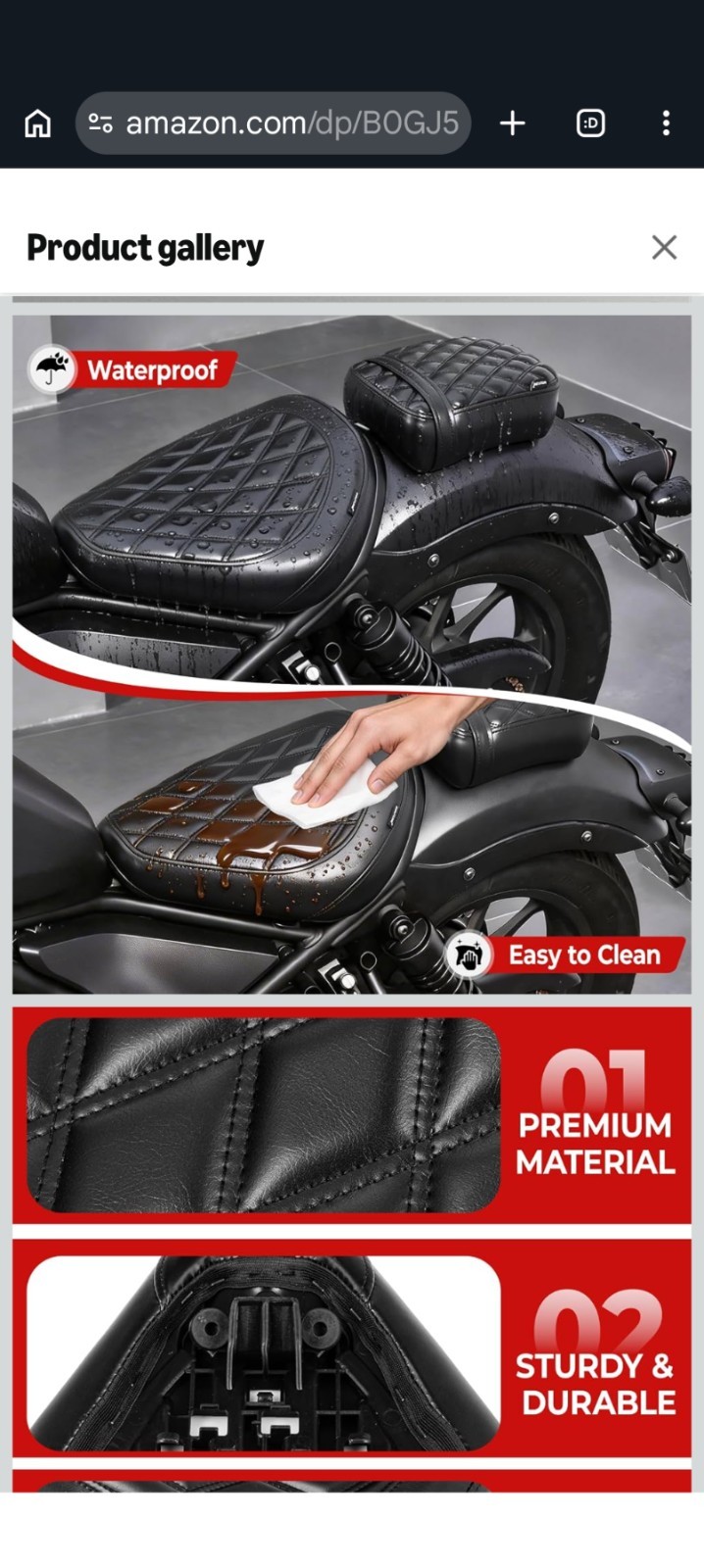 Soft Rider& Passenger Seat Cushion For Honda Rebel CMX300 CMX500 ABS S 2017-2026