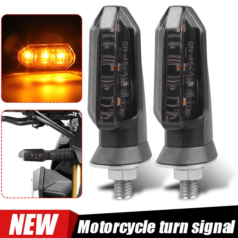 4x Motorcycle LED Turn Signal Blinker Lights Indicator Amber For Honda Yamaha