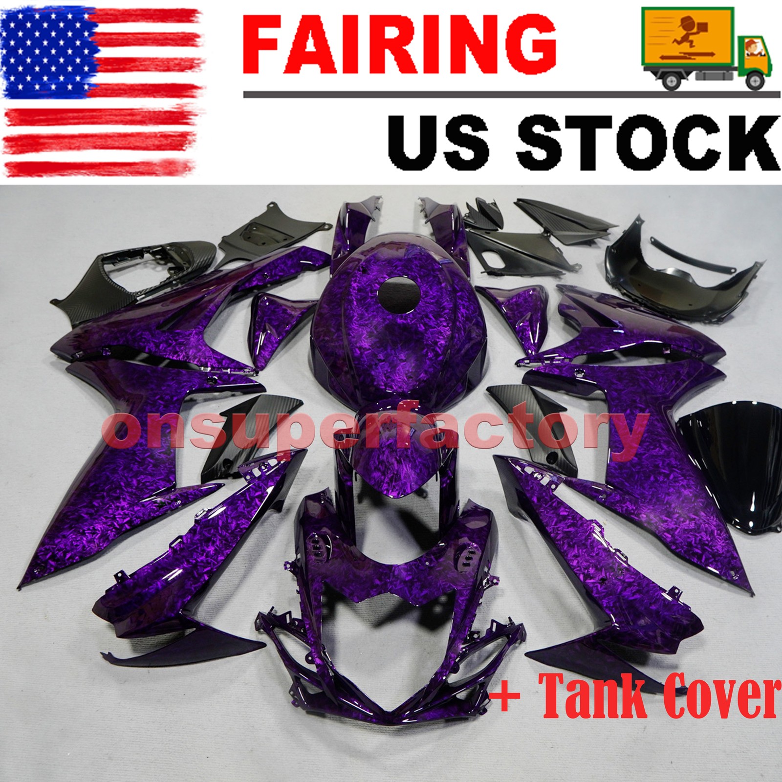 Full Fairings Kit w/ Tank Cover Carbon Fiber For Suzuki 2011-2027 GSXR600/750