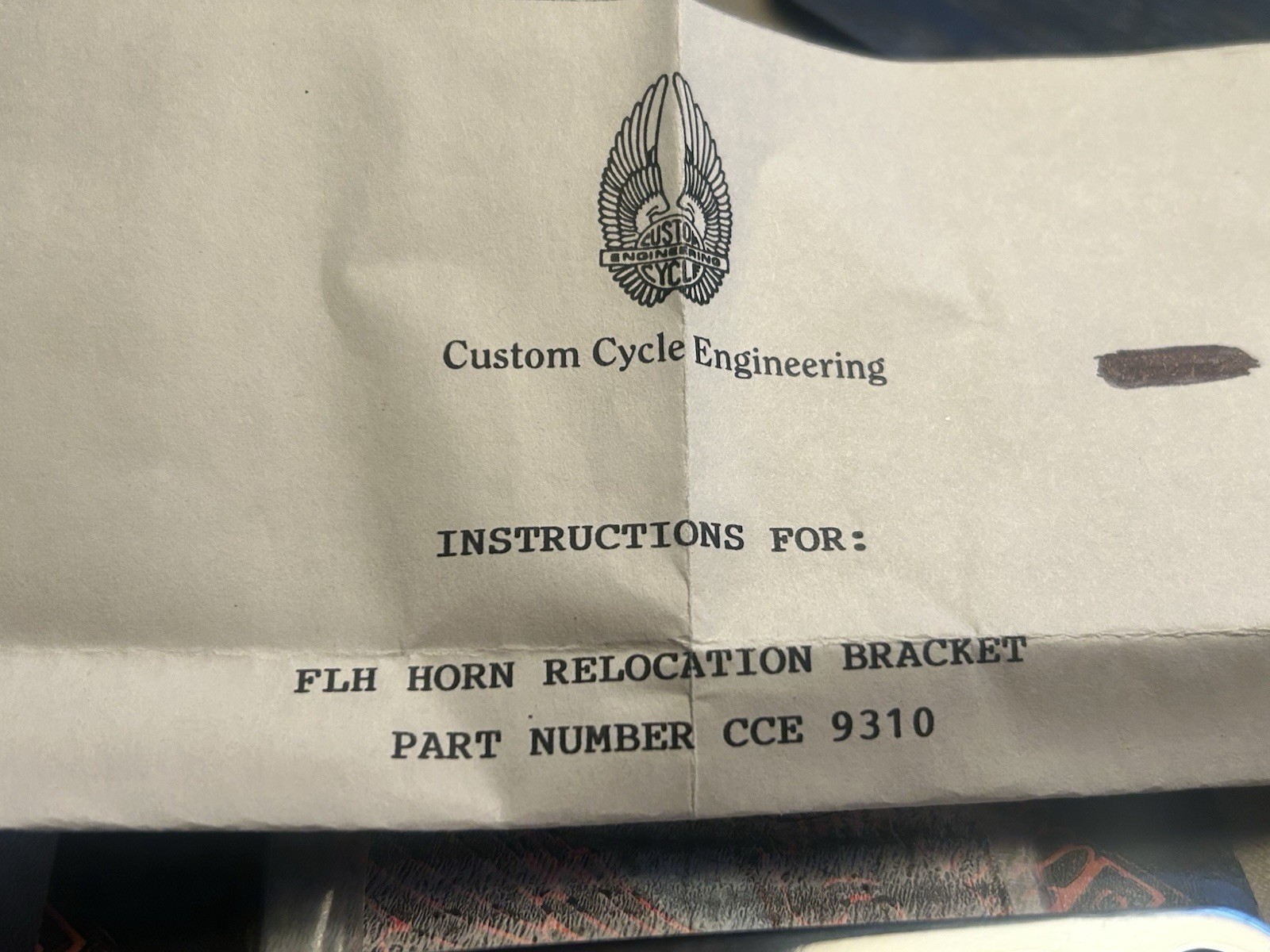 Harley Davidson Chrome FLH Horn Relocation Bracket by Custom Cycle Engineering