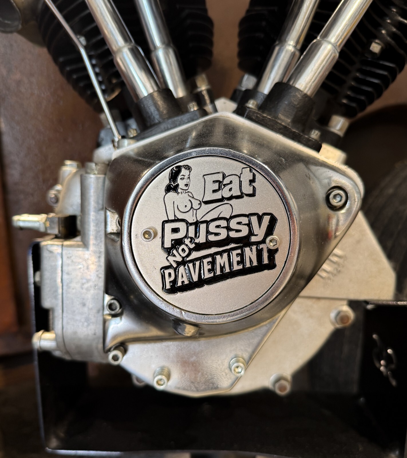 Eat Pussycat Not Pavement Evo Shovelhead 2 Hole Timing Cover Harley Davidson
