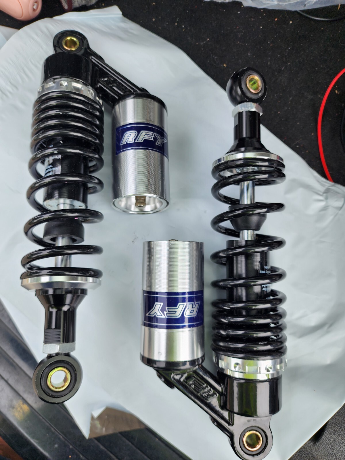 RFY SET Motorcycle rear shock absorbers 400mm suspension shocks universal RS2B *