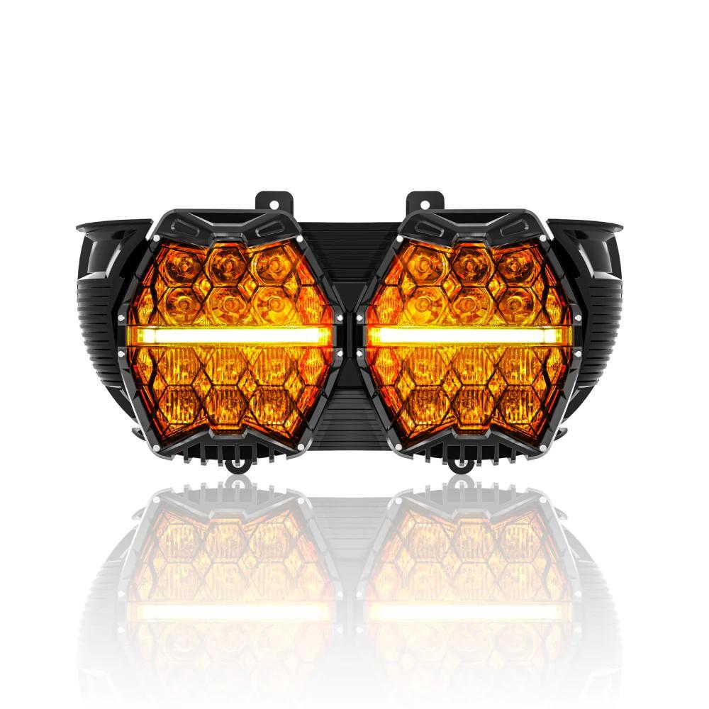 DOT 240W LED Dual Headlight DRL High Low Beam For Road Glide 2015-2023 Plug&Play