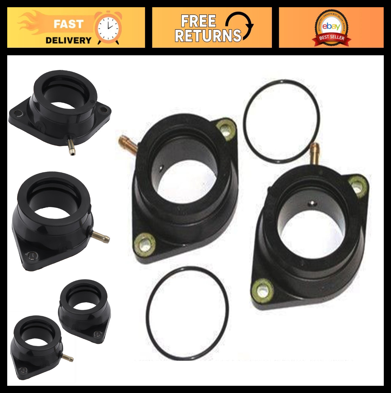 Carburetor Intake Manifold Boots & O-Rings for Yamaha V Star 1100 1999-2009