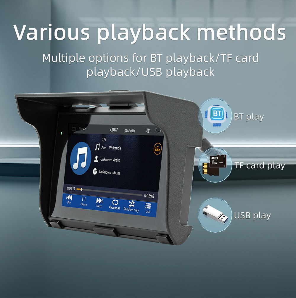 Wireless For APPLE Carplay Android Auto Motorcycle GPS Navigator 5in Navigation