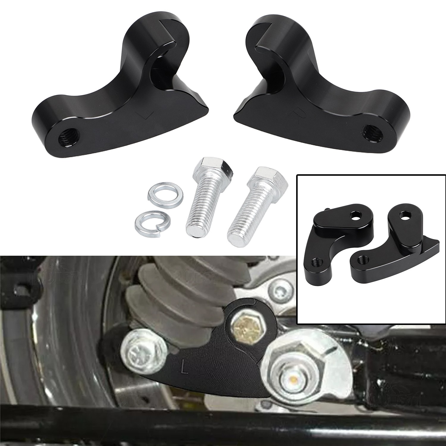 1-3/16″ (30mm) Rear Drop Lowering Brackets Kit For Harley Touring Street Glide