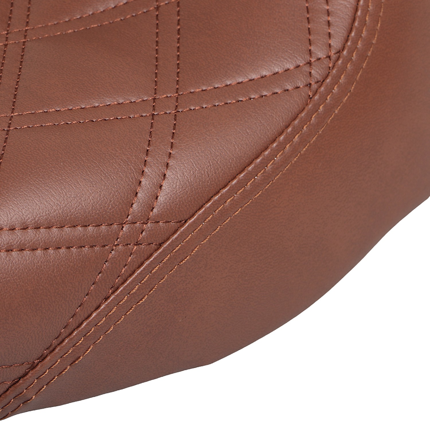 Diamond Brown Synthetic Leather + Ultra-Foam Solo Driver Seat For Harley Softail