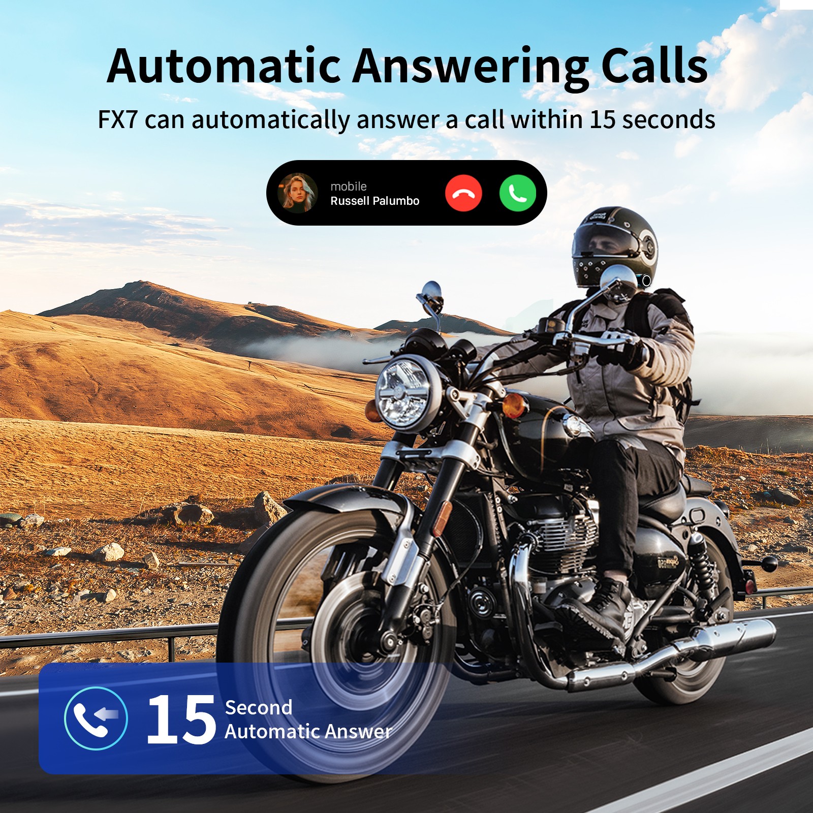2x M1-S Motorcycle Helmet Intercom for 8 Riders 2000m Bluetooth Headset with mic