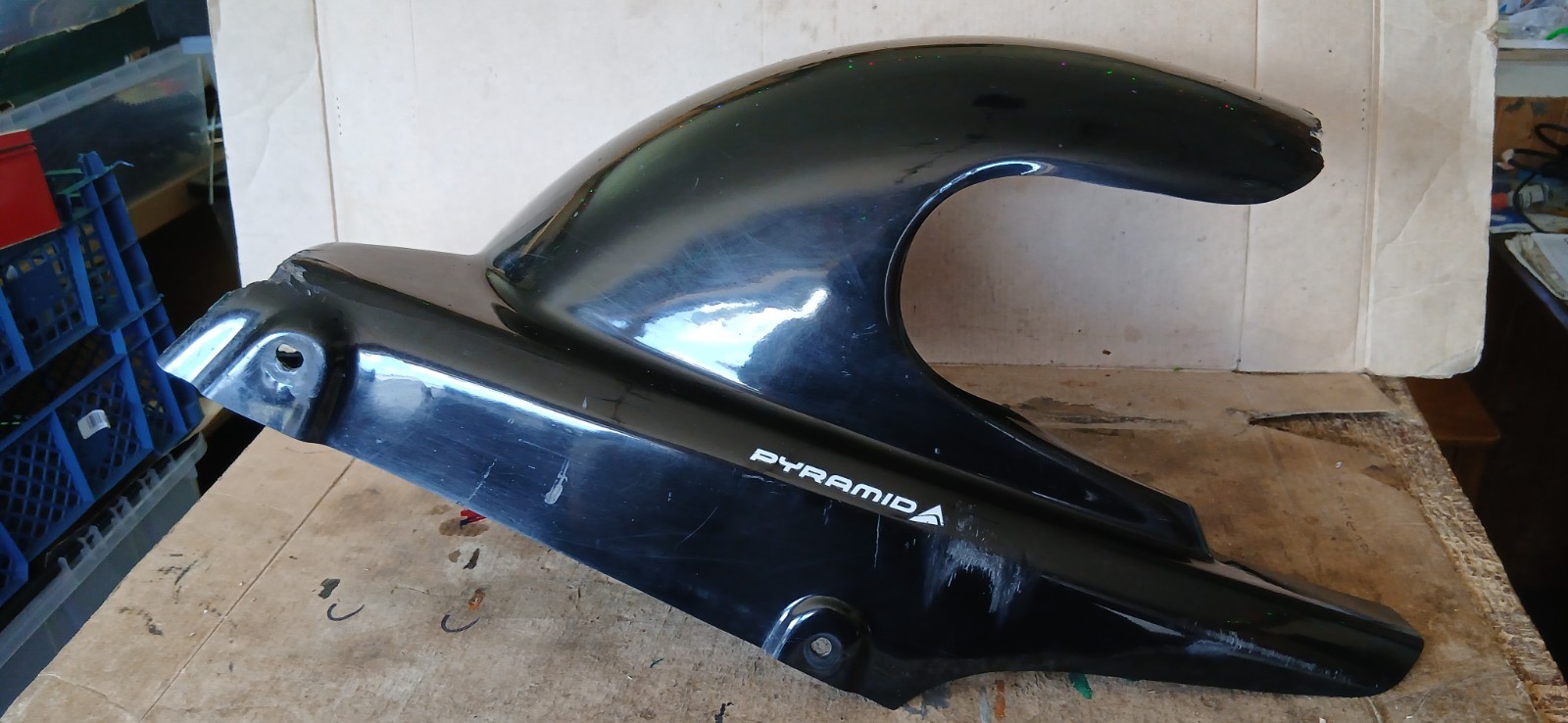Yamaha TRX850 Pyramid Rear Hugger Fibreglass Gloss Black Slight Damage Read Des