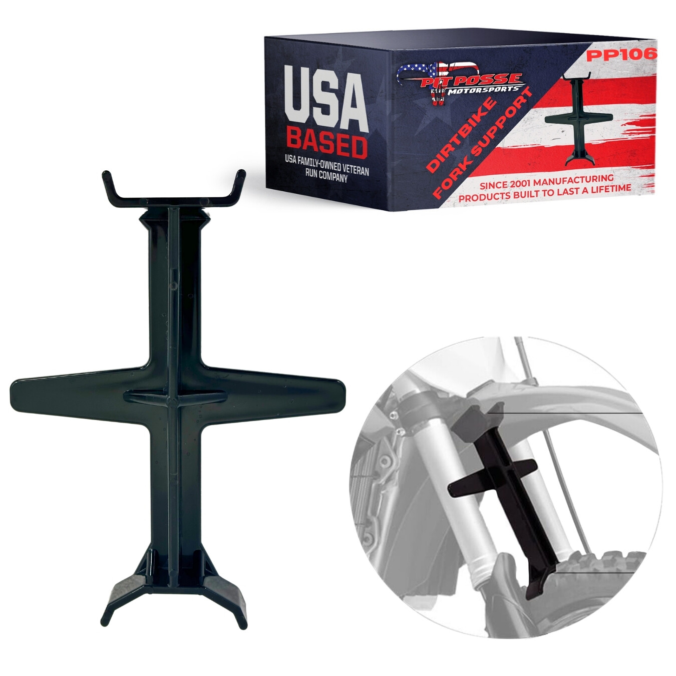 Pit Posse Motocross Dirt Bike Fork Support Saver Guards Suspension (Large 10.5″)