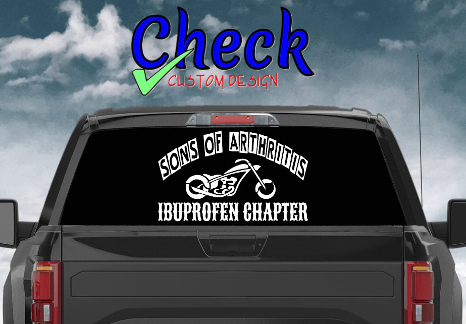 Sons Of Arthitis – Ibuprofen Chapter Vinyl Decal by Check Custom Design