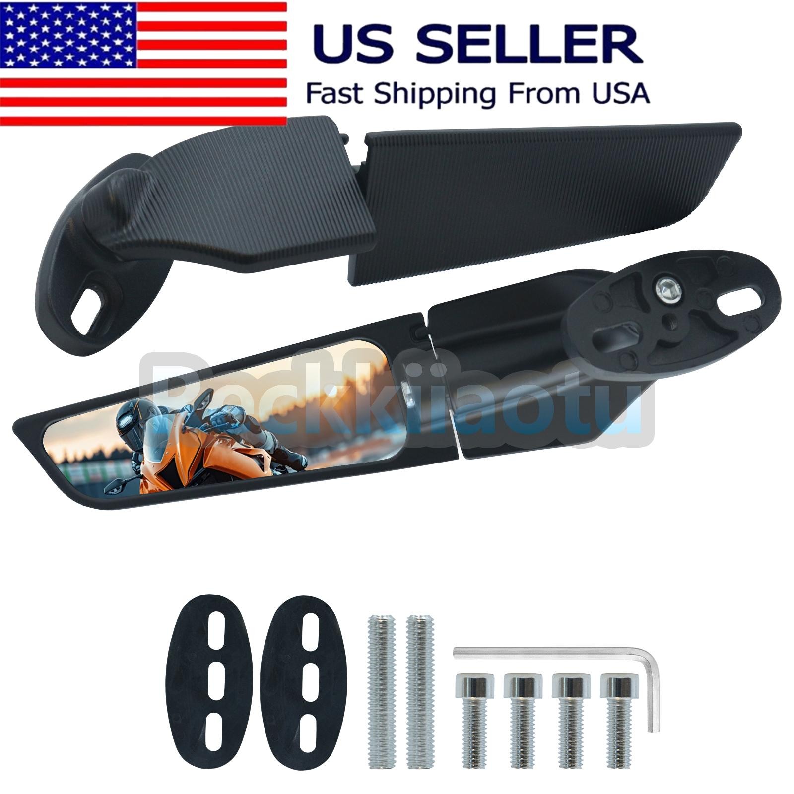 1 Pair Wing Rearview Side Mirrors For Suzuki GSXR600 GSXR750 GSXR1000 2000-2021